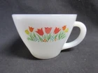 Vtg MCM Anchor Hocking Fire King Dinner Ware Tulip Flower Coffee Tea or Cup, EX!