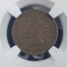 1908-S Indian Head Cent - NGC Graded VF Details Environmental Damage