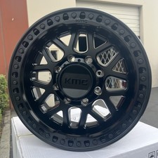 4 18x9 Kmc Km549 Satin Black Off-road Rims 8x170 18mm Ford F-250 Super Duty