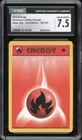 2000 Pokemon KOREAN 1st Edition Base Set Fire Energy 98/102 CGC 7.5 NM +