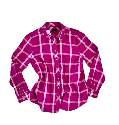 Talbot s NWT Pink Plaid Cotton Blend Blouse Size Petite Medium