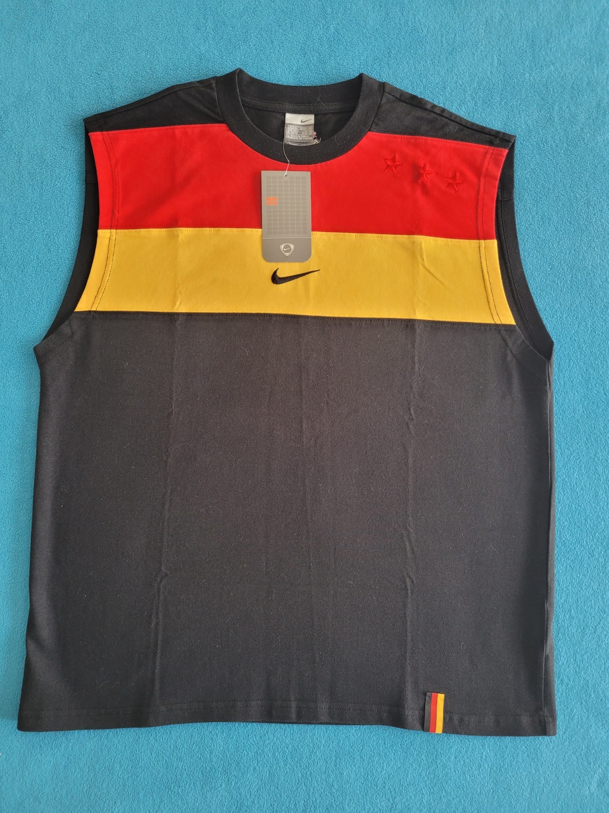 VTG Nike Germany Mens Tank Top Shirt XL Black Football Soccer National Team NWT