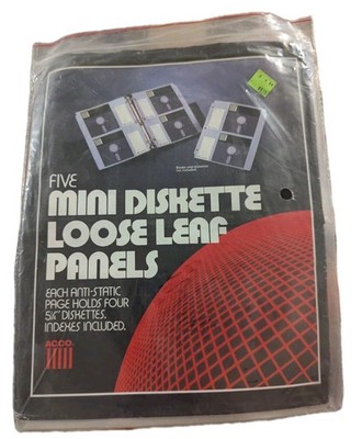 Vintage ACCO loose leaf Floppy Diskette Panels READ