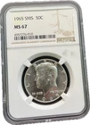 1965 SMS Kennedy Half Dollar NGC MS 67