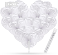 60 StüCk FäCher Hochzeit, PapierfäCher Hochzeit, Faltbar HandfäCher Weiß, Hochze