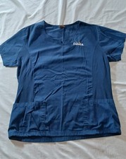 Fashion Seal Healthcare Davita Navy Blue Scrub Top Womens Size M