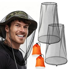 2 Pack Mosquito Head Net, Breathable Bug Net for Hat Outdoor Extra Large Mes