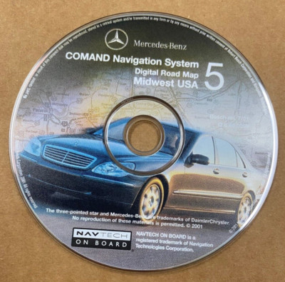 Mercedes C, E, CL, CLK S SL G-Class Navigation Map 5 Midwest USA, Rel. 7/01