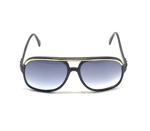 black aviator sunglasses with gold trim