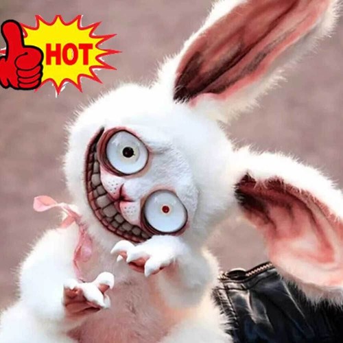 Crazy Bunny Plush Stuffed Doll Toy Cartoon Horro Halloween Party Scary Easter - Picture 12 of 13