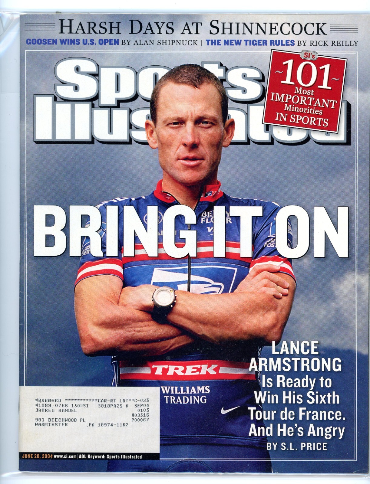 2004 Sports Illustrated Magazine - Lance Armstrong - USPS Cycling 6/28 ...