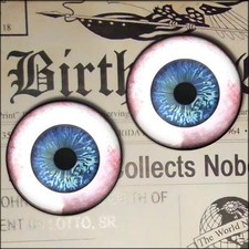 25mm Blue Glass Doll Eyes Fantasy Reborn Doll Craft Cabochon Eyeball Set 1" USA