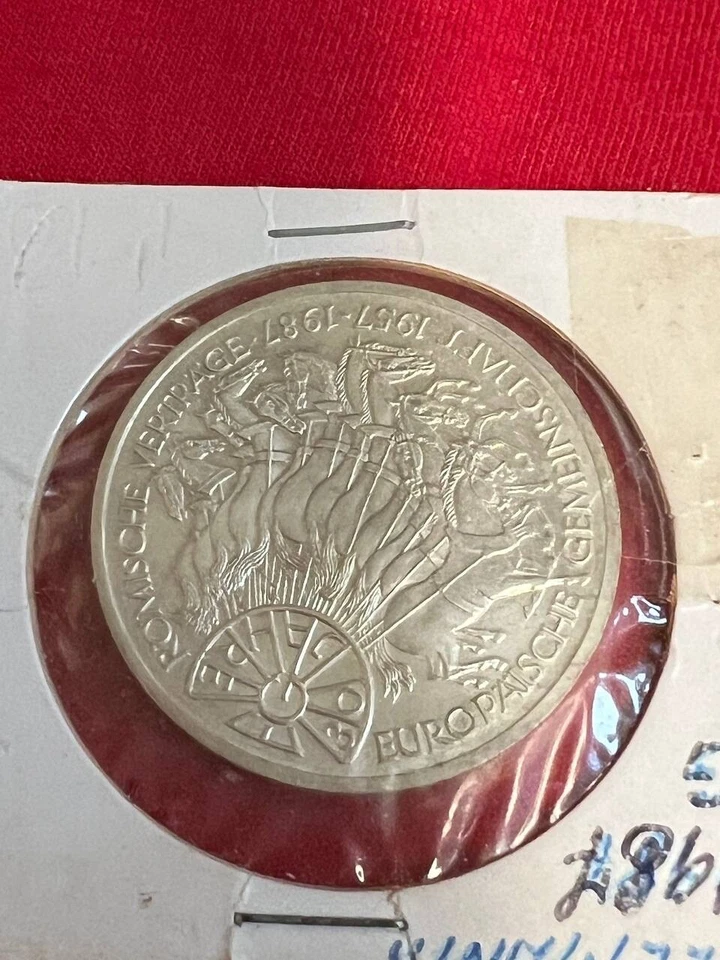 1987 Treaty of Rome 1991 Brandenburger GERMANY Lot 2 Silver Coin 10 Marcs  D2-10 - Image 3 of 4