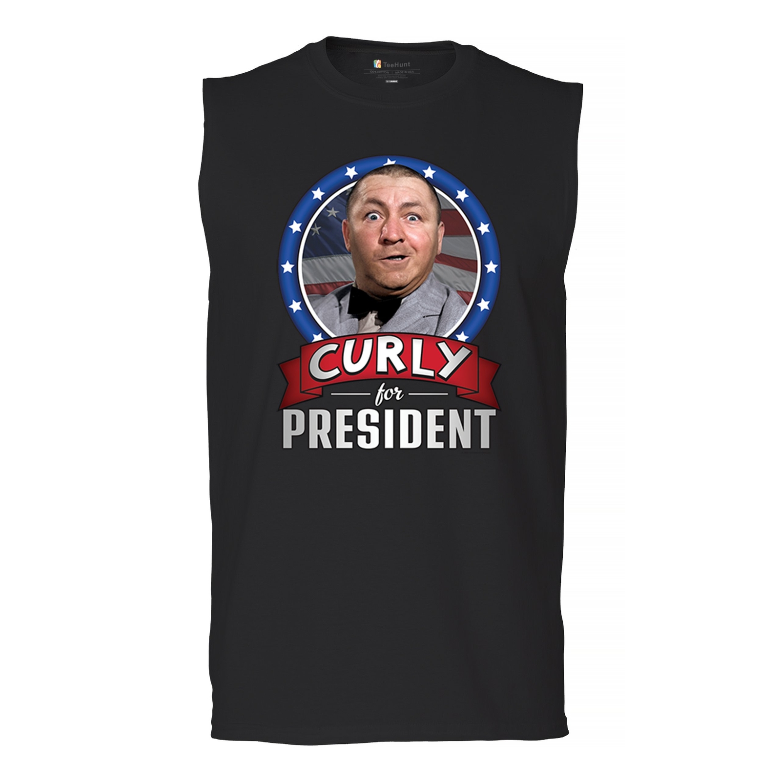 ALTRA Camicia Curly For President Muscle The Three Stooges 3 Larry Moe Slapstick Uomo