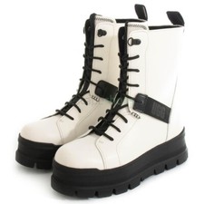 UGG® AUSTRALIA SHEENA WHITE LEATHER PLATFORM BOOTS UK 6 EUR 39 USA 8 BN RRP £225