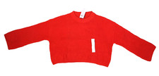 Wild Fable Womens Red Long Sleeve Crew Neck Boxy Crop Knit Pullover Sweater L
