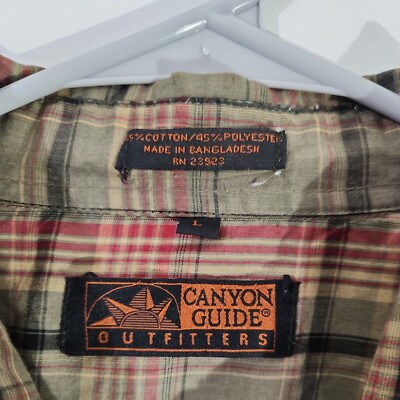 ヴィンテージ Canyon Guide Long Sleeve Pearl Snap Shirt L Western Cowboy