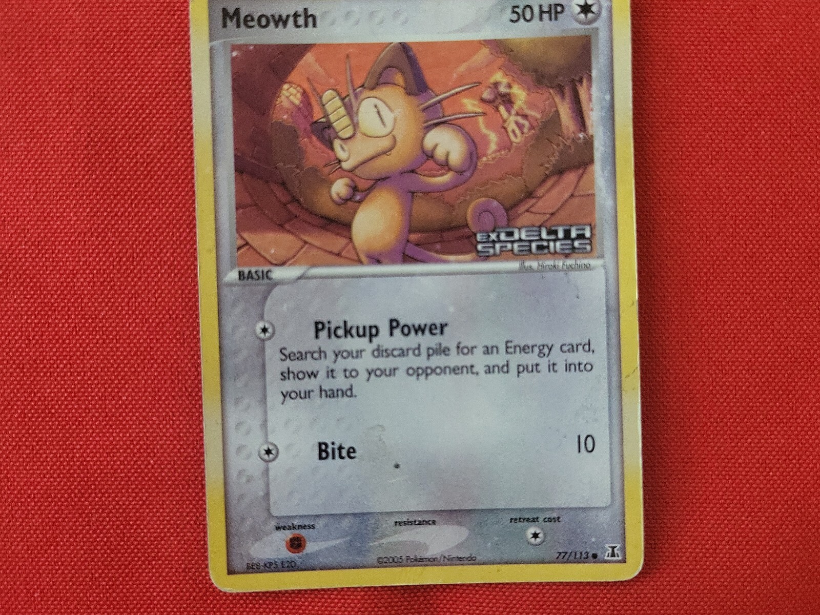 Pokemon Meowth - 77/113 - Common Reverse Holo Near Mint Ex Delta Species