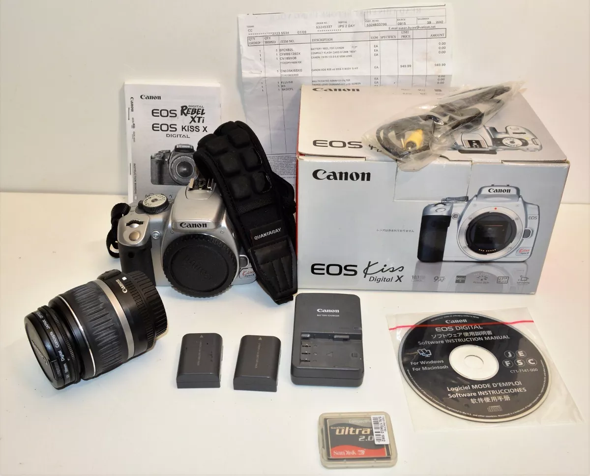 Canon EOS Kiss Digital X DSLR 10.1MP Camera DS126151 w box, EF-S lens,strap  etc.