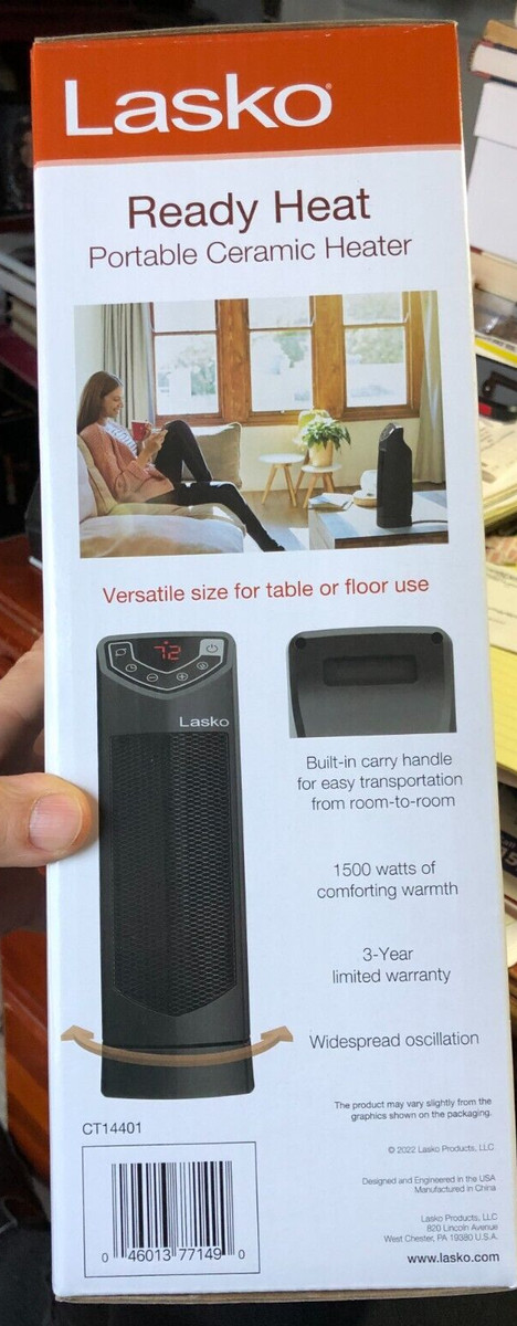 New Lasko 14u0026#034; Ready Heat Potable ceramic Heater CT14401 | eBay