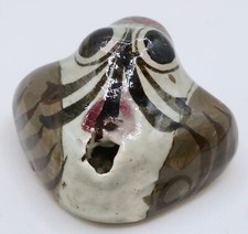 Vintage Tonala Pottery Miniature 2" Frog Figurine Hand Painted Mexican Folk Art