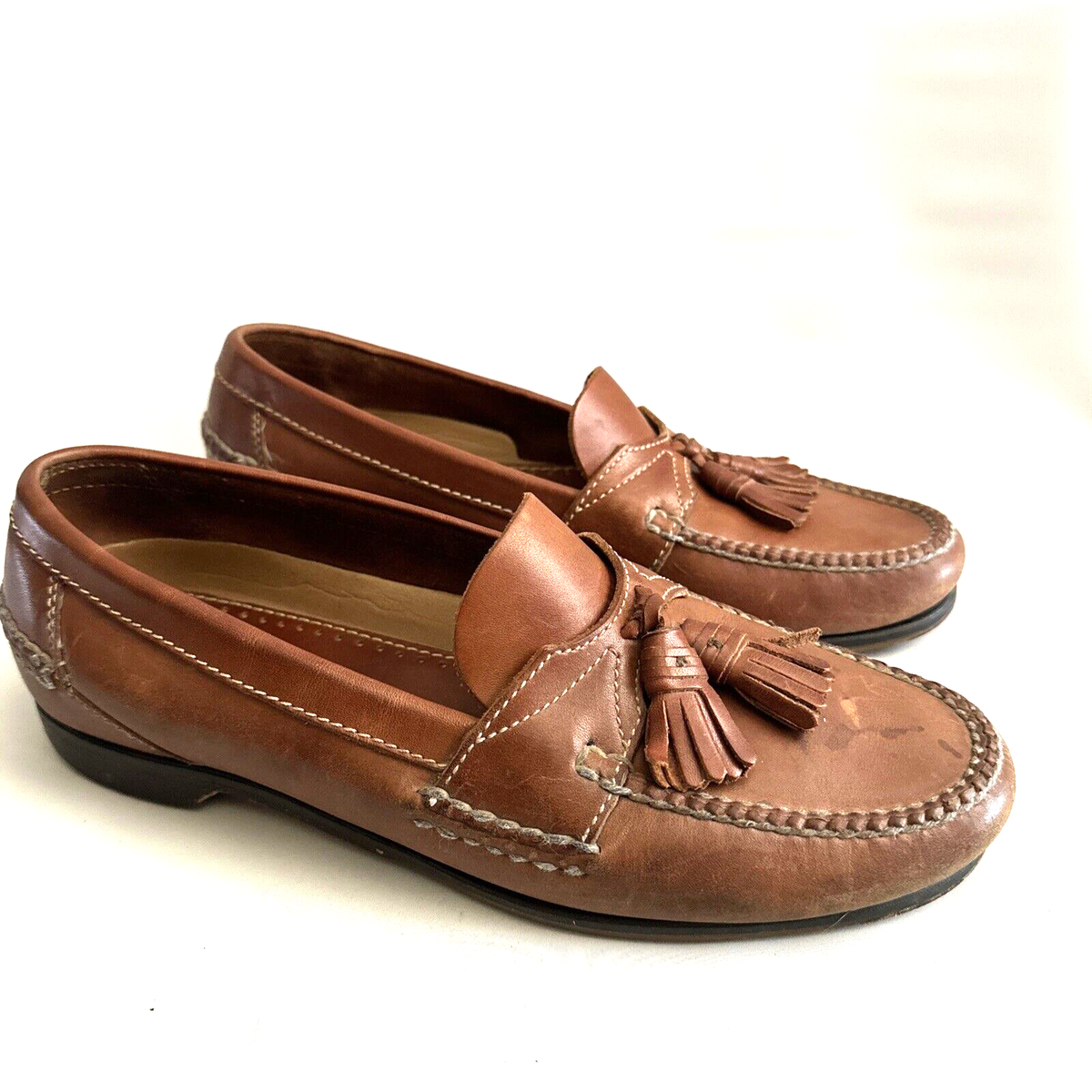 Johnston & Murphy cognac leather tassel shoes, 10Wide Johnston Murphy Men main image 3