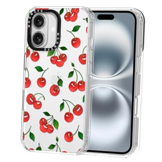 Case for [Buffertech 6.6ft Military-Grade Drop iPhone 16 Plus Cute Cherry
