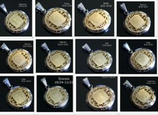 12 Zodiac Signs Horoscope Charm Pendant Stainless Steel Silver Gold MEN WOMEN