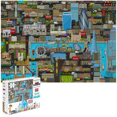 Erwachsene Puzzle 8-Bit London Karte 500 Teile Level 2 100 % recycelte Karte