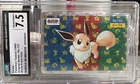 RARE! NEAR MINT! JAPANESE TOPSUN EEVEE NO. 133 BLOCK PRISM HOLO CGC 7.5