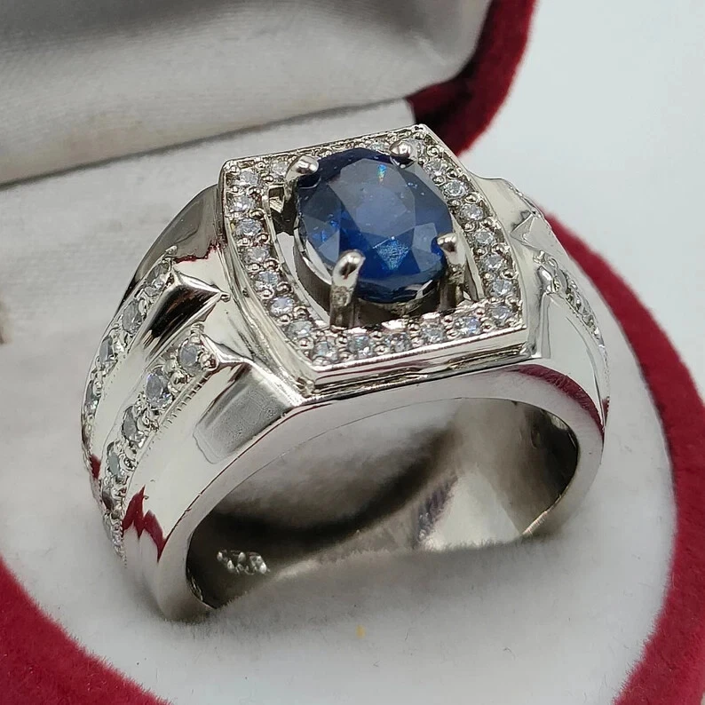 Men's sapphire band sale rings