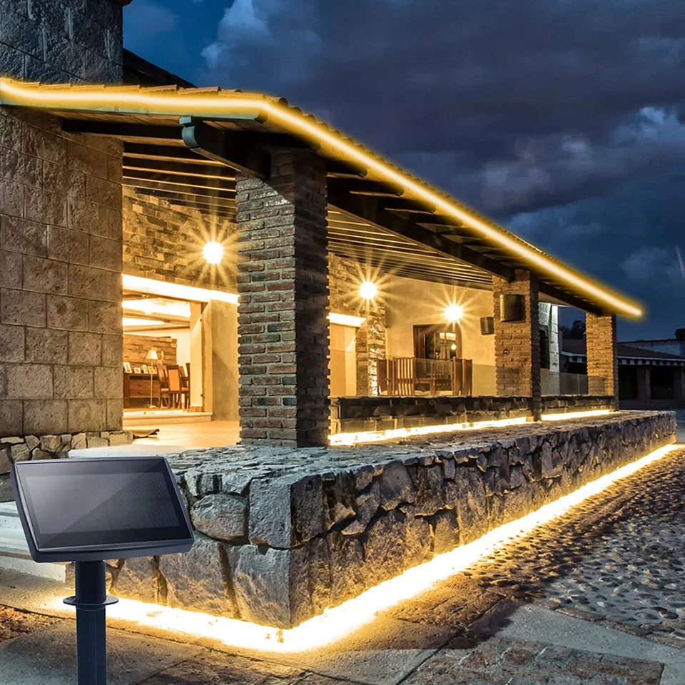 LED Solar Strip Light Flexible Lamp Outdoor Garden Decor Lights 8 Modes - Image 3 of 4