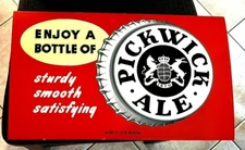 RARE VINTAGE PICKWICK ALE EMBOSSED CARDBOARD BEER SIGN HAFFENREFFER BOSTON MA