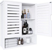 Wandschrank HäNgeschrank KüChenschrank Bambus Badschrank Badezimmerschrank Weiß