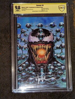 VENOM #8 (Marvel 2022)  TYLER KIRKHAM VIRGIN WHATNOT Signed CBCS 9.8 Meridius