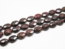 Red poppy jasper faceted oval beads 10x14mm. Brecciated Jasper. Healing stone