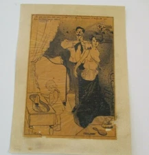 ANTIQUE 19TH TO 20TH CENTURY DRAWING PAINTING  PARIS ILLUSTRATION  NUDE FASHION
