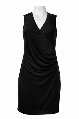 Walter Baker LBD Draped Cocktail Dress Size L Black NWT $168