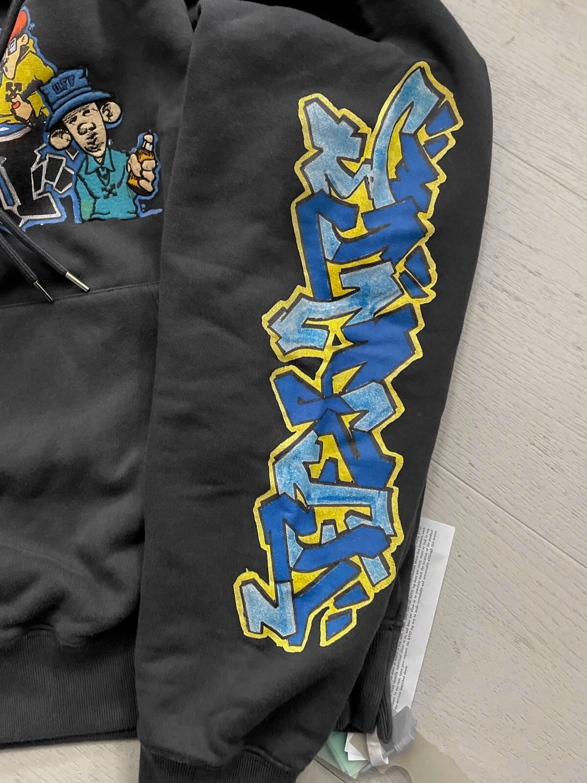 Off White c o Virgil Abloh Graffiti Print Graff Pupp Hoodie