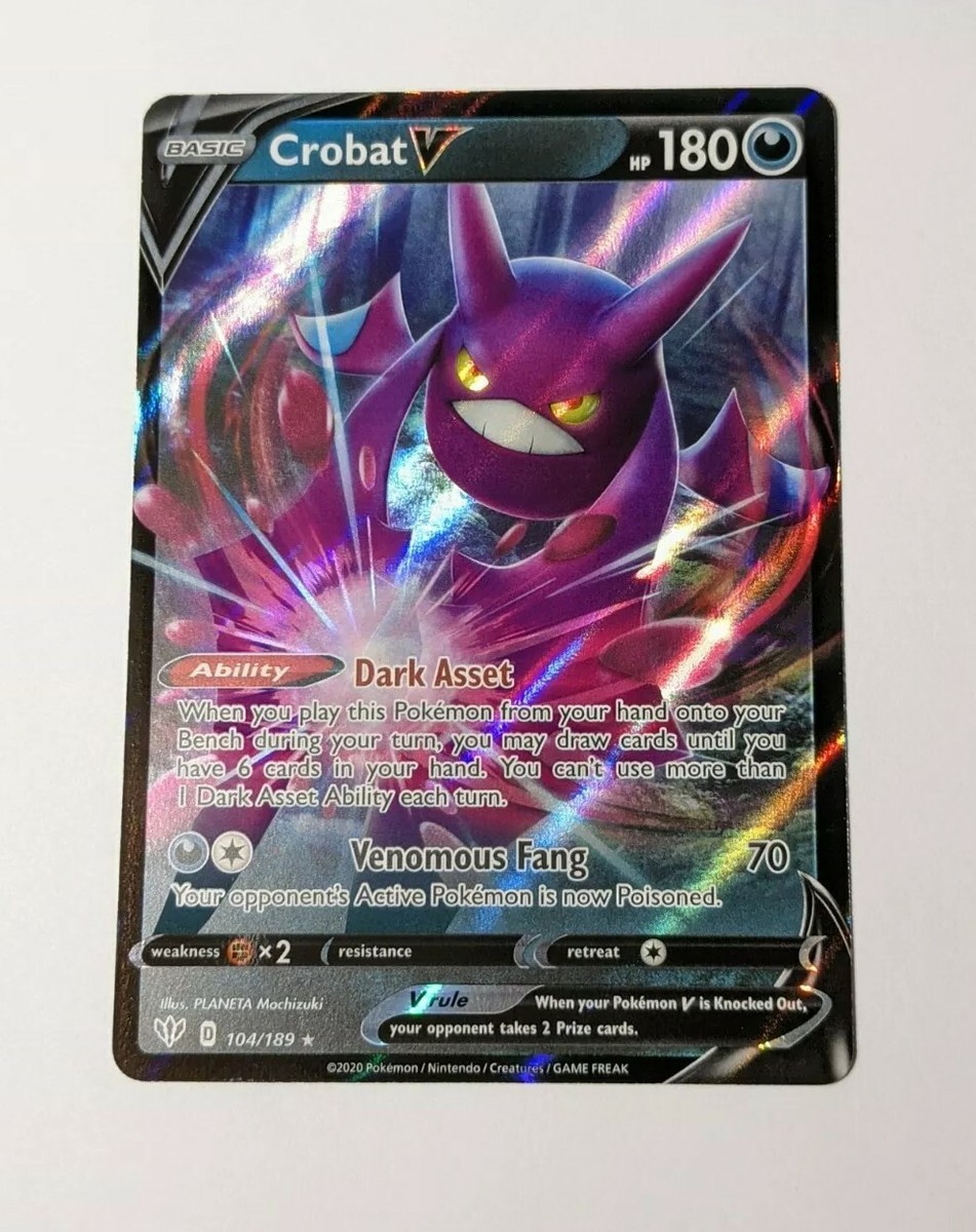 Crobat V Holo Full Art English Pokemon Card Darkness Ablaze Crobat V Holo Full Art English Pokemon Card Darkness Ablaze