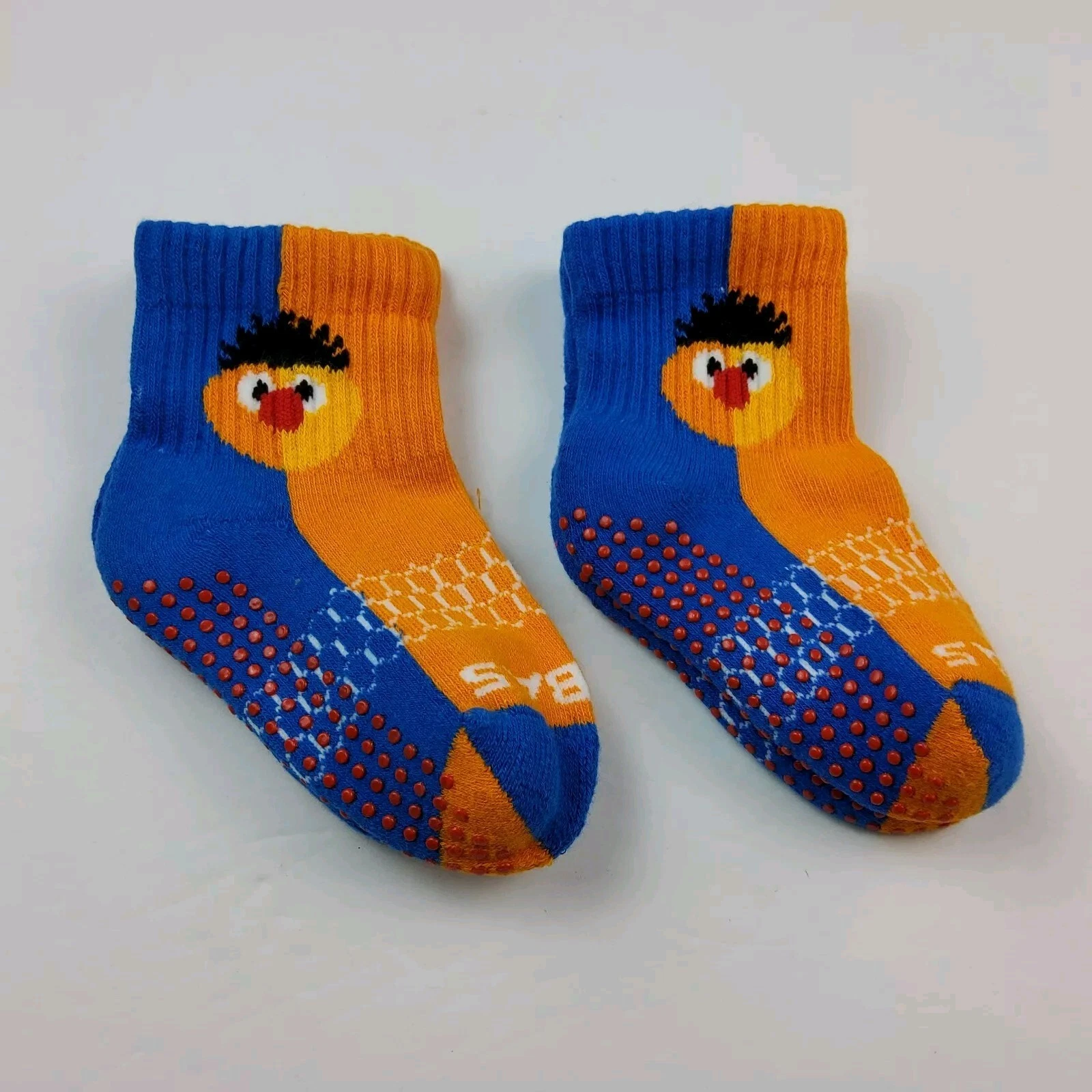 Bombas Toddler Sesame Street Ernie Gripper Grip Socks Lot Of 2 Size T