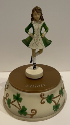 7'' Irish Celtic Step Dancer Figurine Wind Up Music Box (Engraved with Elliott)
