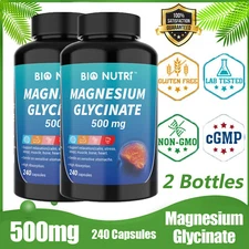 Magnesium Glycinate 500mg High Absorption,Improved Sleep,Stress & Anxiety Relief