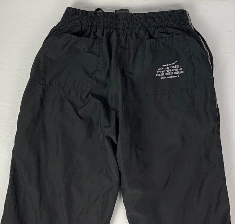 McLaren Driving Pants Track OEM Period Correct Nylon Black Athletic Jogger Mens