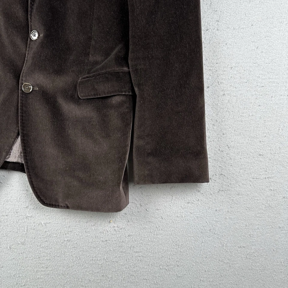 Dolce And Gabbana Blazer Men’s Small Brown Velvet 2 Button Notch Collar Lined - Image 2 of 4