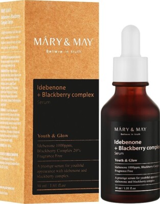 Mary&May Idebenone + Blackberry Complex Serum, Koreanische Kosmetik, Kbeauty, Probe