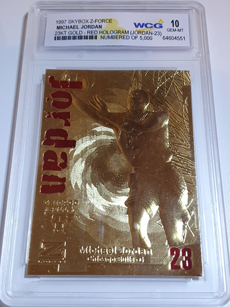 1997 Skybox Michael Jordan 23KT Gold Z-Force /5000 Red Hologram