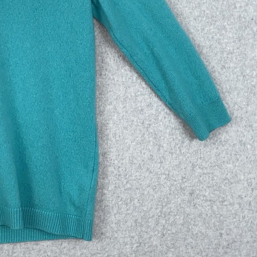 Talbots Sweater Womens Cashmere Small Petite Green Aqua Cozy Classic Minimalist - Picture 3 of 8