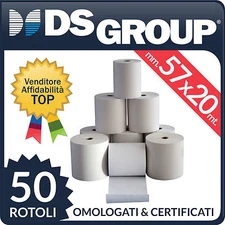 50 ROTOLI TERMICI mm. 57x20 mt x POS CARTA  ALTA QUALITA'