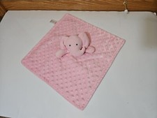 Nuby Pink Elephant Lovey Baby Security Blanket Nunu Plush Minky Dot Velour 15x15
